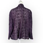 Alex Evenings Lace Jacket Women's Plus 20W Purple 3/4 Sleeves Sequin Scalloped Photo 4