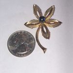 Catamore 1/20 12K GF Gold Filled Flower Brooch with Metallic Black Center Photo 2