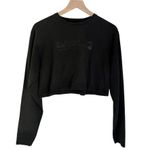 Alphalete  Women’s Long Sleeve Crop Top Crew Neck Sweatshirt in Black Size Small Photo 0