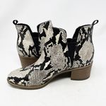 Dr. Scholls Dr. Scholl’s Teammate Snakeskin Ankle Booties Size 8 White Black NWB Photo 3