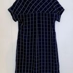 Monteau Navy and White Check Shirt Dress M Photo 2