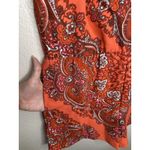 Banana Republic Romper Womens 6 Orange Paisley Print Wrap V-Neck Short Sleeve Photo 2