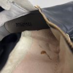 Michael Kors Black Leather Gold Hardware Buckle Arley Knee High Riding Boots Photo 15