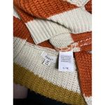 Debut  Knit Cardigan Sweater Striped Color Block Longline Pockets Medium Photo 4
