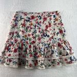 Lovers + Friends Lovers Friends Sz S Skirt Privacy Please Ditzy Floral Ruffle Lace Button Front Photo 4