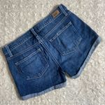 Paige Low Rise Micro Mini Cuffed Jimmy Jimmy Short Denim Medium Wash Jean Sz 25 Photo 1