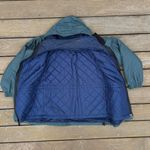 Vintage Green LL Bean 3 in 1 Ski Jacket w/ Blue/Grey Reversible Jacket Lining Photo 3