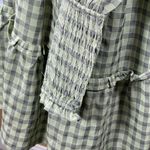 &merci &Merci Tiered Tunic Dress Green Gingham Ruffle V-Neck Size S Small Photo 5