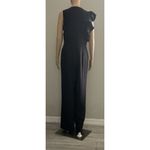Julia Jordan Womens Wide Leg Jumpsuit Black Size 6 One-Shoulder Ruffled Elegant Photo 4