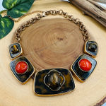 Chico's Chico’s Vintage Statement Necklace with Faux Tortoiseshell & Cabochon Accents Photo 0