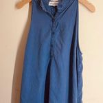 Bella Dahl Blue Sleeveless Dress Button Front size M Frayed Collar Photo 9