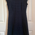 Sharagano Navy Textured Fit & Flare Dress Photo 0