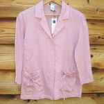 Pink Linen Top Jacket Shacket Pink Size 6 Photo 0