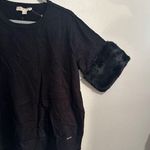 Michael Kors NWT! DERBY FAUX FUR TRIM SHORT SLEEVE SWEATER SIZE XL Black. $150. Photo 6