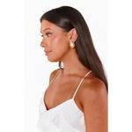 petit moments Oval Pearl Stud Earrings in Gold Womens Jewelry Photo 9