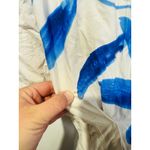 Natori White Blue Floral Collared Front Button Cinched Waist Andora Dress Size 2 Photo 7