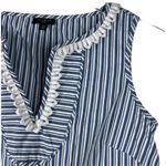Talbots SLEEVELESS Blue & White Tank TOP SIZE 2 Stripes Cotton Blend Tunic GH Photo 5