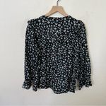 Ba&sh  Blake Black Leopard Printed Blouse Long Sleeve Cotton Button Front Top S Photo 5