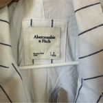 Abercrombie & Fitch New Linen blend Striped Blazer small white black pinstripe Photo 2