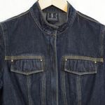 INC International Concepts Ladies' Moto Styled Denim Jacket Small Petite Blue Size undefined Photo 5