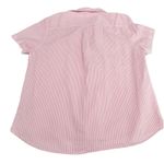 LL Bean Vacationland Seersucker Pink White Striped Popover Shirt Size LARGE Photo 6