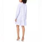 1. State  Women's Embellished-Collar Tiered Cotton Dress Windward Blue Sz L Photo 4