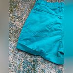 Vintage 90s Sostanza teal button fly high waist jean shorts, size 11/12 Photo 7