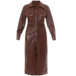 Nanushka Sami Vegan Leather Dress Plum Chutney Women's Size Med NWT Brown Photo 12