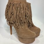 Schutz tan fringe leather platform heels women’s size U.S. 7 party western Photo 2