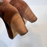 Michael Kors Brown Suede Leather Stacked Wood Heel Ankle Boots Womens 8.5 Fall Photo 7