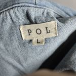 POL 100% Cotton Long Line Blazer Jacket Size L Collared Pockets Photo 2