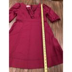 Phoebe Couture  A line Burgandy stitch detail short sleeve mini swing dress sz 10 Photo 3