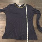 Goldie NWT  Lewinter Navy Long Sleeve Gold Tipped Ringer Tee Sz L Photo 9