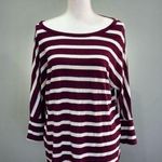 Burgundy 41 Hawthorn Striped Top Size L VGUC Purple Size L Photo 0