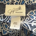 Jaclyn Smith blue and white floral long sleeve collared button down shirt small Photo 5