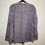 J Jill Spring Floral Button Up Purple Pink Size XL Cotton Long Sleeve Easter Photo 2