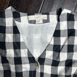 Loft Checkered casual dress v-neck button down work retro coastal business casual Photo 3