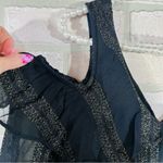 Soft Surroundings Avedon Chiffon Black Metallic Thread Crop Leg Jumpsuit Size S Photo 10