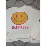 Kori  Ivory and Yellow Happiness Smiley Sweater, size large Photo 5