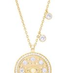 Macy's New Women's Cubic Zirconia Simulated Opal Evil Eye Pendant Neckla… Photo 0