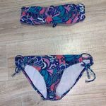 The Bikini Lab  reversible blue sequined & floral bikini swim suit Photo 0