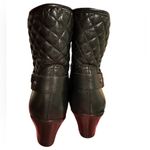 Munro black zip up leather quilted bootie 7N Photo 5