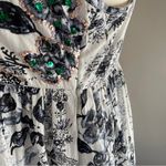 NWT CHAUDRY KC Black & White Cotton Mini Dress Sequin Details, Large Photo 2