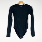 NEW Good American Stretch Knit Crew Neck Long sleeve One Piece Bodysuit Black 0 Photo 0