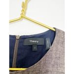 Theory Textured Linen Peplum Mini Dress Beige Clay Multi Size 2 Fit & Flare Chic Photo 5