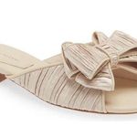 Koko + Palenki Champagne Satin Ruffled Dara Bow Slide Sandal Womens 7 Formal Photo 0