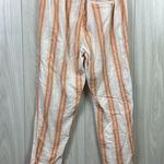 Faherty Womens Pants Small Cotton Topanga Clementine Serape Raw Hem Stripe Gauzy Photo 8