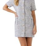 Endless Rose  Blue and White Tweed Dress Photo 0