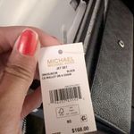 Michael Kors Jet Set Wallet-On-A-Chain Black Leather Crossbody grey logo NWT Photo 8