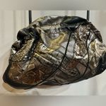 Vintage 80s Clemente Black & Silver Metallic Snakeskin Leathe Purse Clutch, RARE Photo 8
